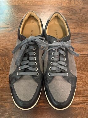 Men’s Cole Haan Gray Suede & Black Leather Sneakers